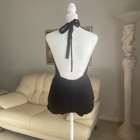 Pierre BALMAIN size 36 WRAP-EFFECT STRETCH-JERSEY HALTERNECK PLAYSUIT - Picture 11 of 14